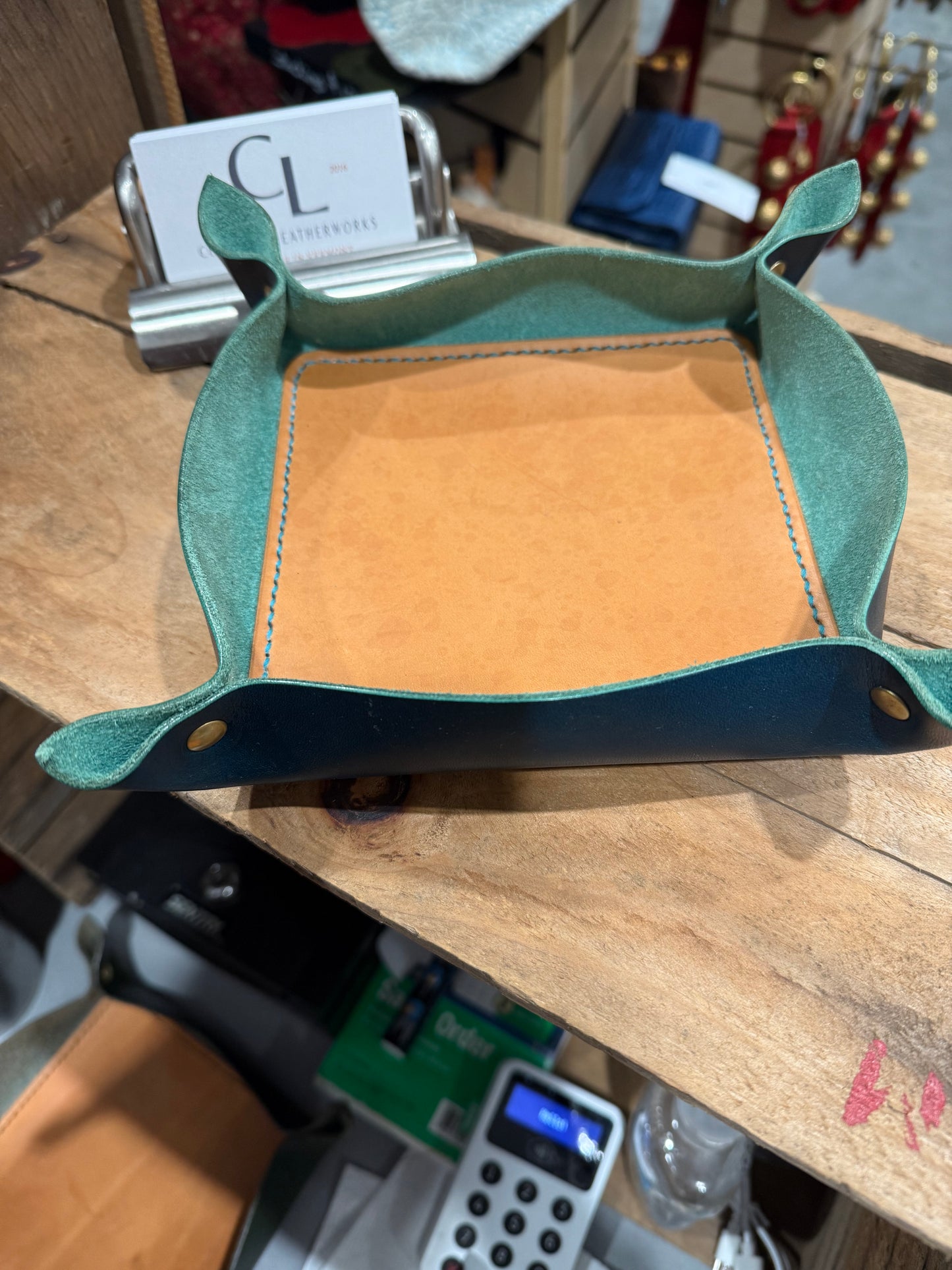 Italian Leather Valet Tray