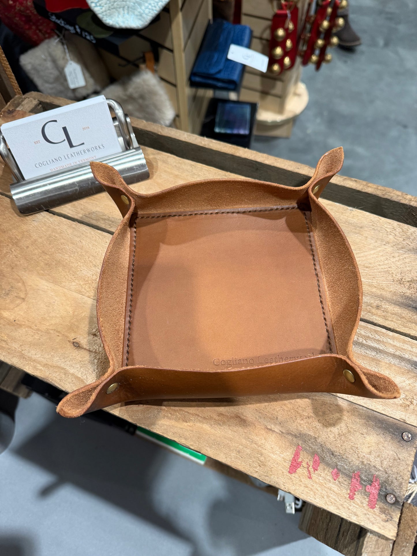 Italian Leather Valet Tray