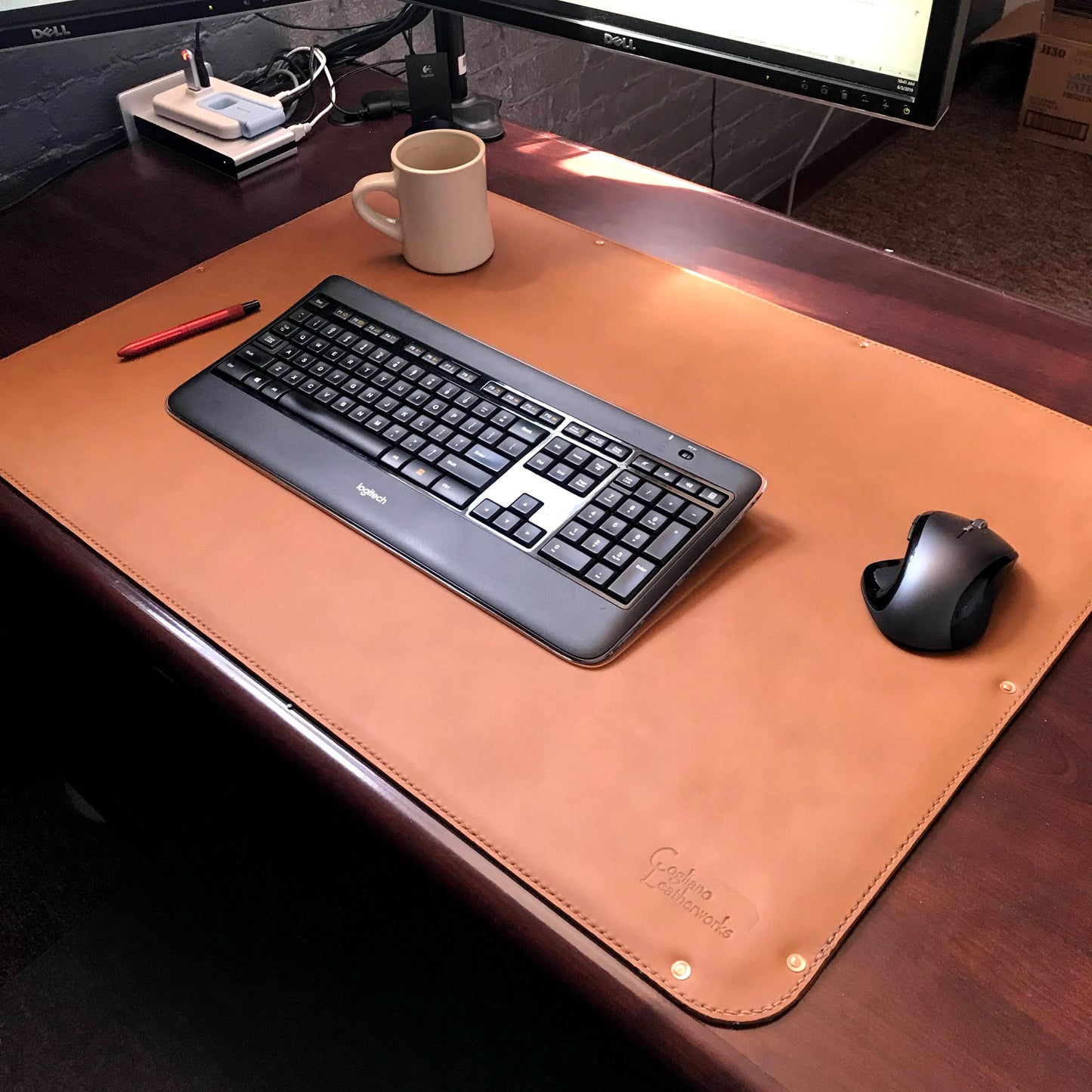 Leather desk pad. Large 32" x 22" - made to order