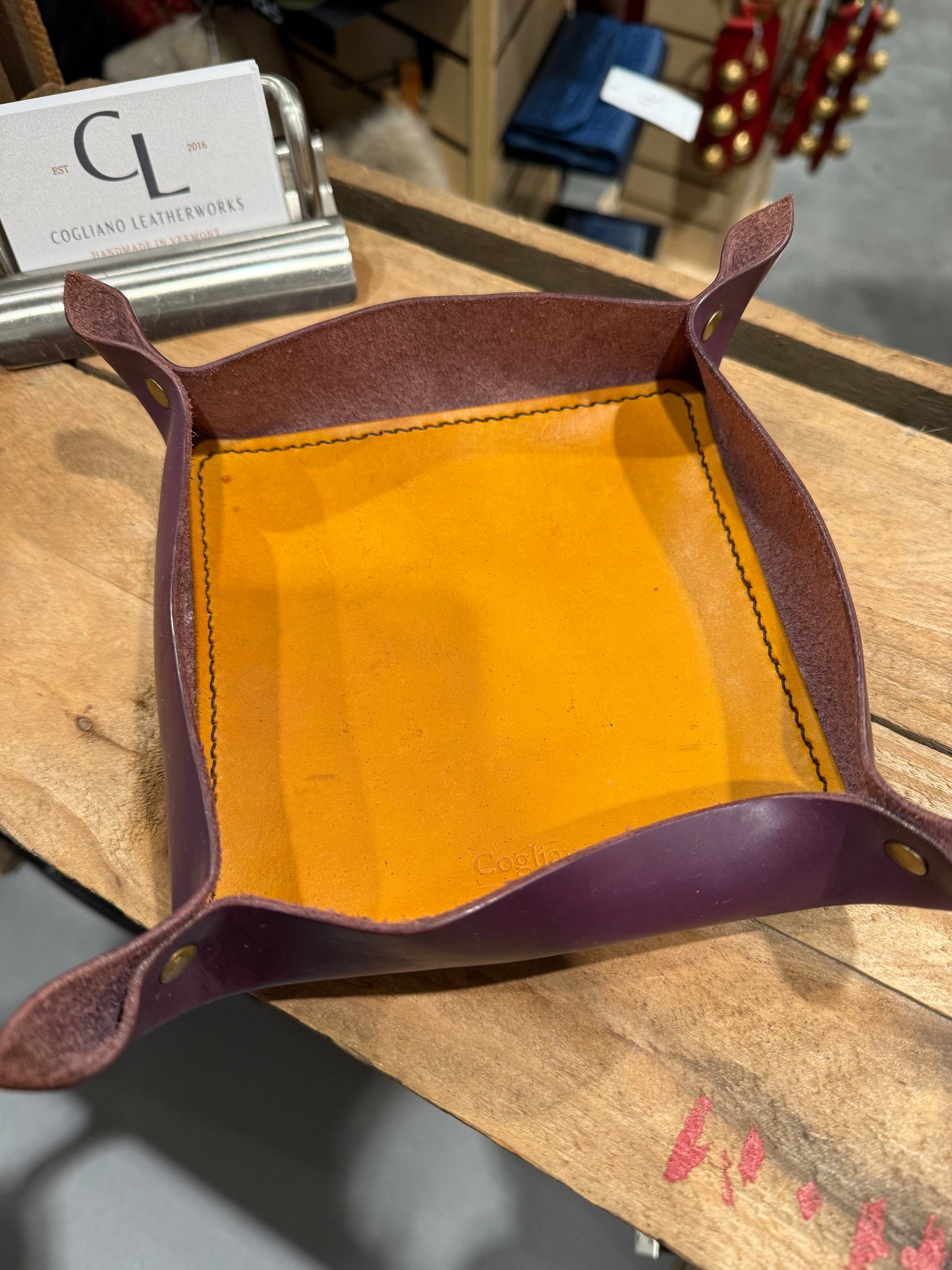 Italian Leather Valet Tray