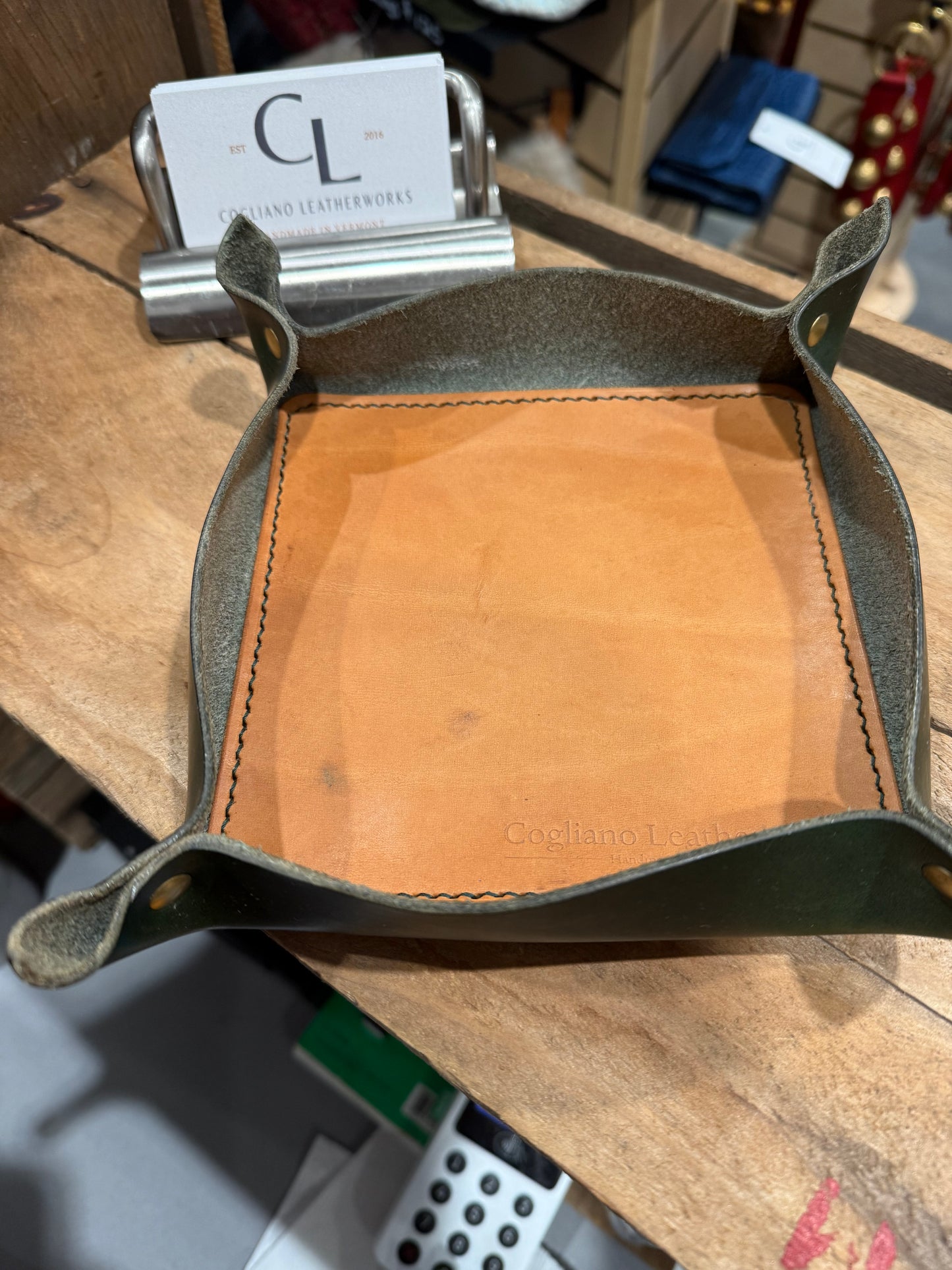 Italian Leather Valet Tray