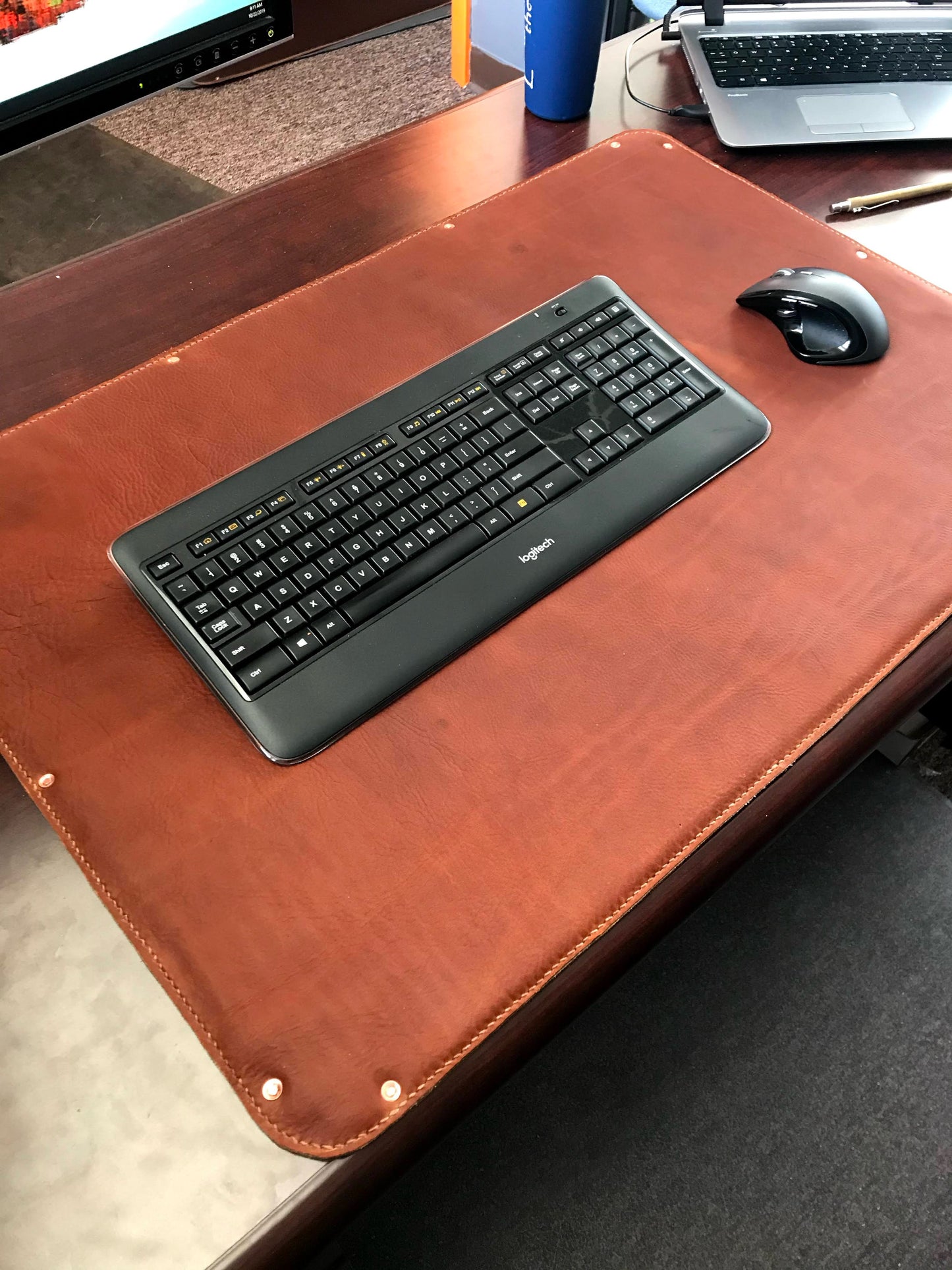 Leather desk pad. Large 32" x 22" - made to order