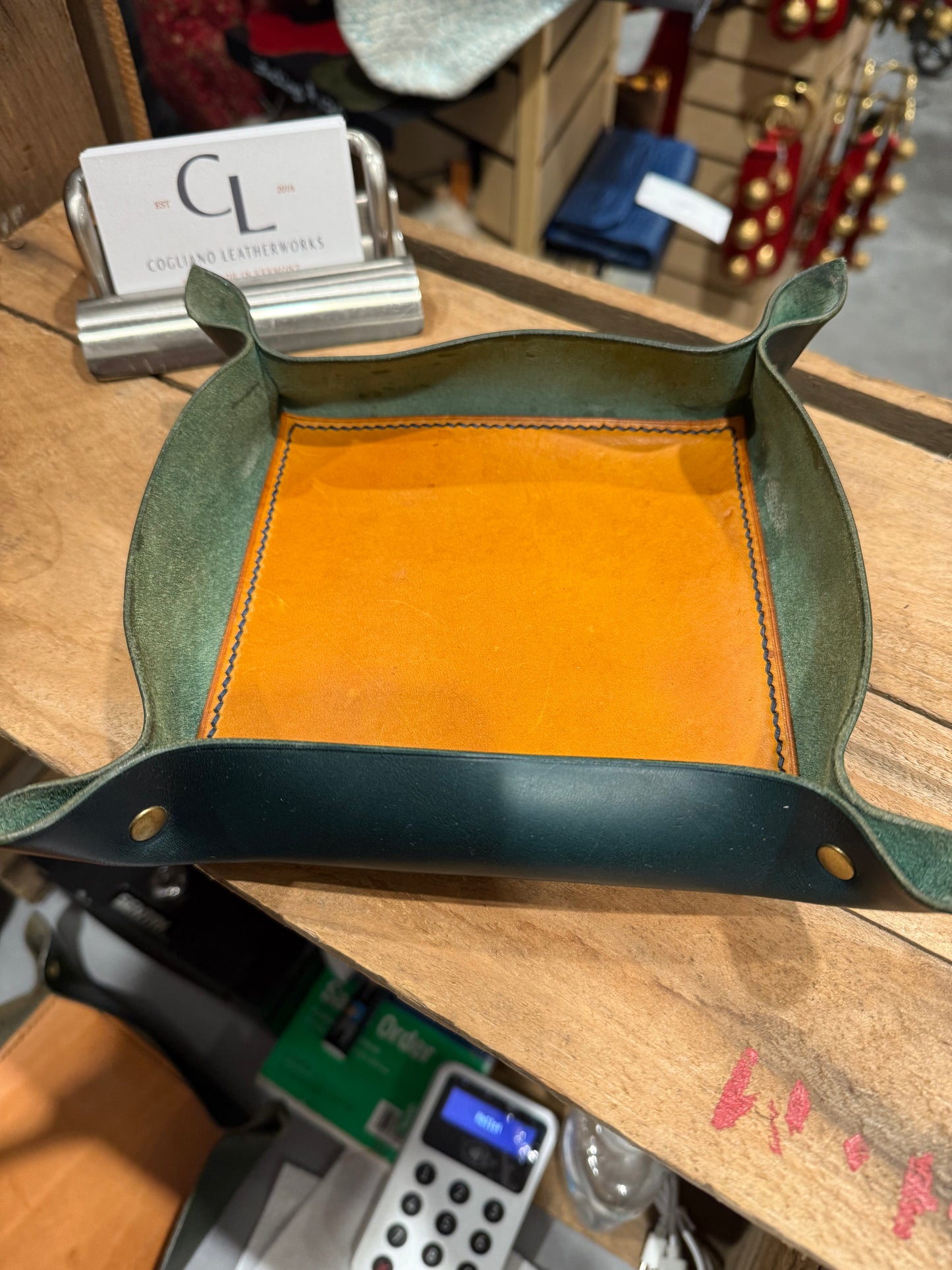 Italian Leather Valet Tray